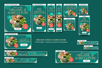 Organic Food & Agriculture Banners Ad