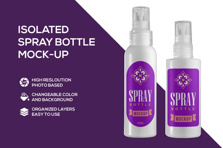 Plastic spray bottle mockup