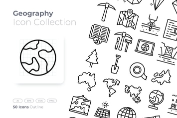 Geography Outline Icon