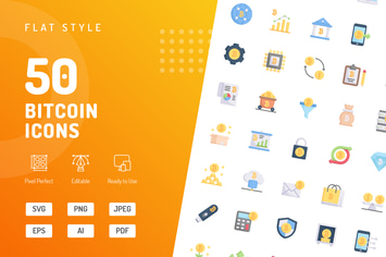Bitcoin Flat Icons