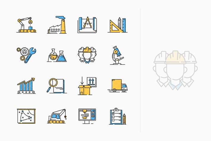 Manufacturing Engineering Icons - Outline Series