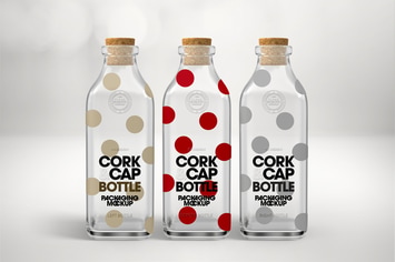 Cork & Cap Bottle Packaging MockUp