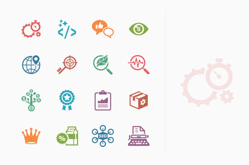 Colored SEO & Internet Marketing Icons - Set 4 