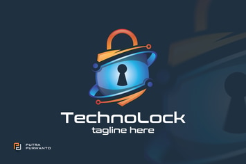Techno Lock - Logo Template
