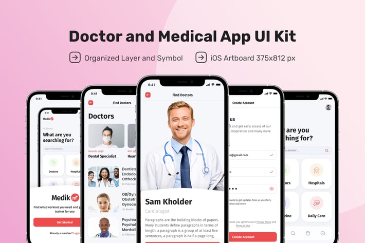 Doctor and Medical App UI Kit