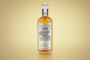 Whiskey Glass Bottle Mockup