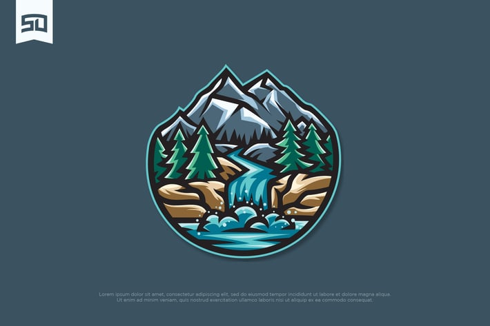 Mountain Nature Design Badge Illustration Design