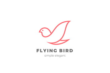 Flying Bird Logo Linear Elegant