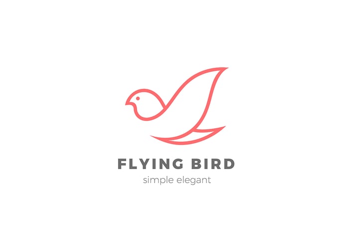Flying Bird Logo Linear Elegant