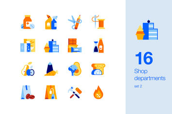 Shop departments icon set 2