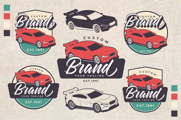 Racing Car Theme Vintage Logo 