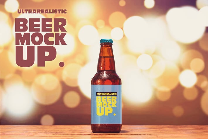 Light Blur Beer Mockup
