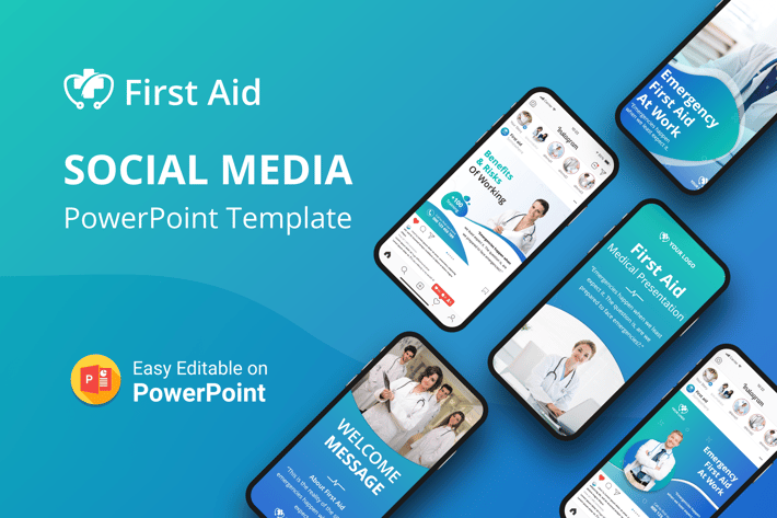 Medical First Aid Social Media PowerPoint Template