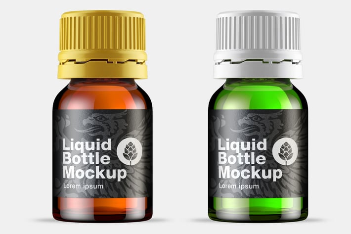 Amber Glass Medicine Bottle Mockup