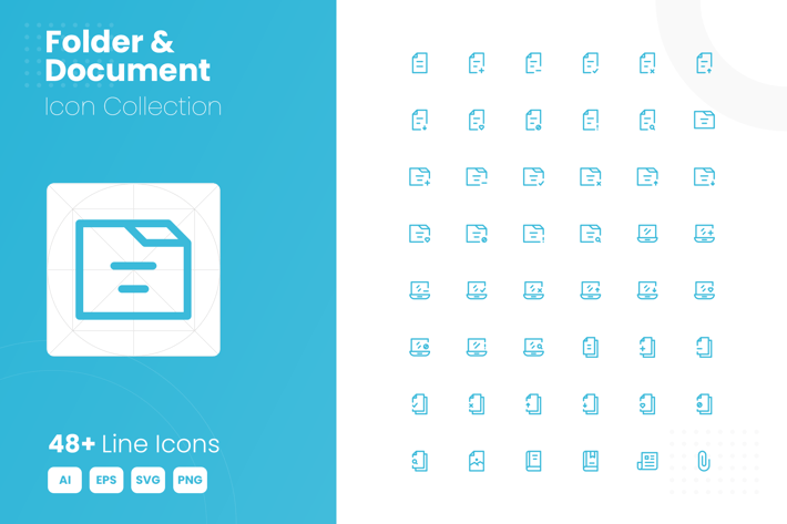 48 Folder & Document Icon Collection
