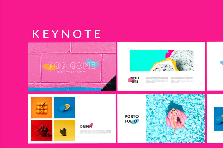 Pop Cone - Full Colors Keynote Template
