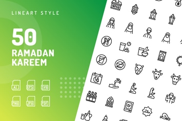 Ramadan Kareem Line Icons