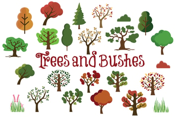 Tree & Bushes Hand Drawn