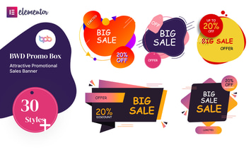 Promo box elementor addons