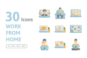 30 Work From Home Icons