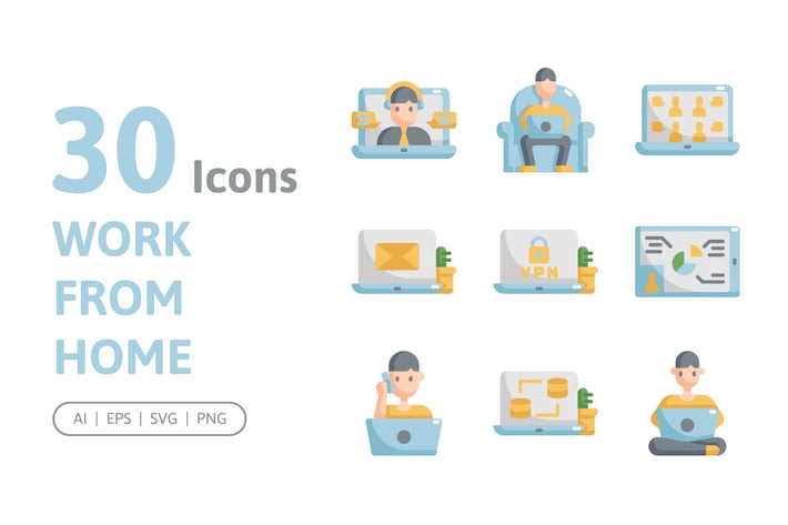 30 Work From Home Icons