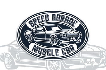 Muscle Car Badge Logo Template
