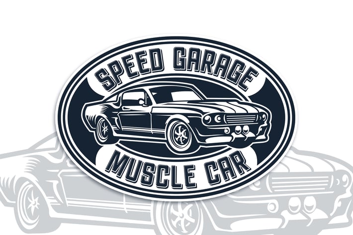 Muscle Car Badge Logo Template
