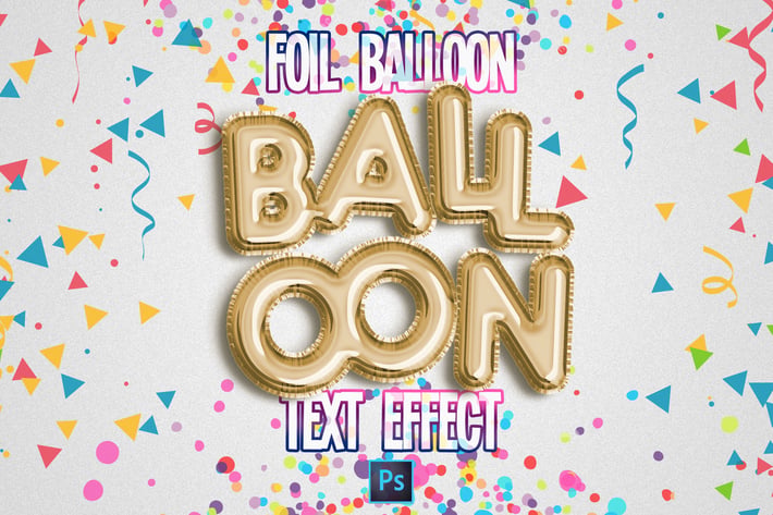 Foil Balloon Text Effect for Photoshop