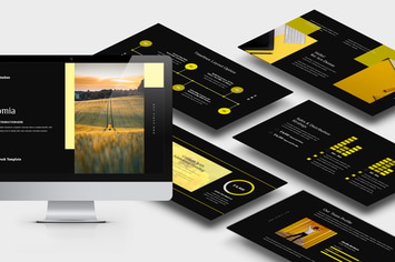 Domia : Yellow Color Tone Pitch Deck Keynote