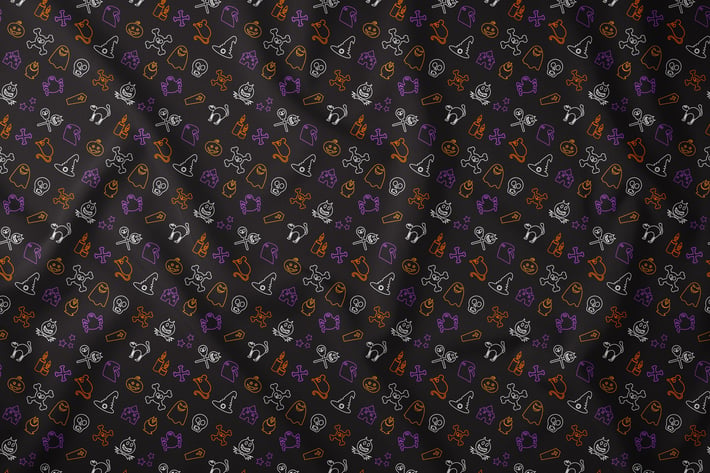 Outline Halloween Seamless Pattern