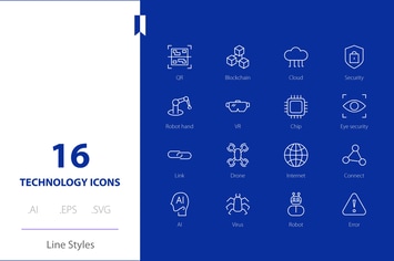 Technology  Icon Line Styles