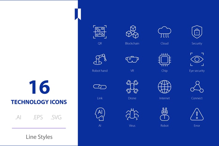 Technology  Icon Line Styles