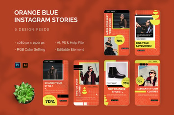 Orange Blue Stylish - Instagram Story