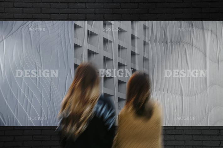 Glued Street Posters Mockup