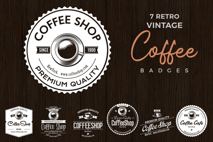 Retro Vintage Coffee Badges