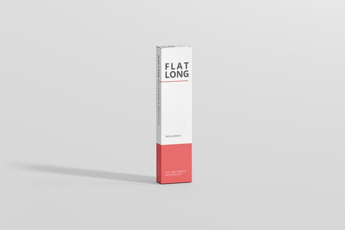 Box Mockup - Flat Long Rectangle