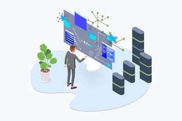 Blockchain Platform Data AR Tech Isometric