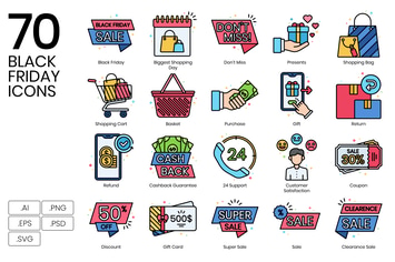 70 Black Friday Icons