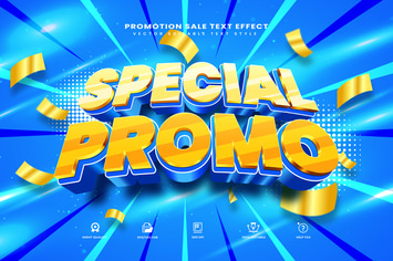 Blue Special Promotion Editable Text Effect