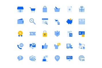 Shopping and E-commerce Icons Set 