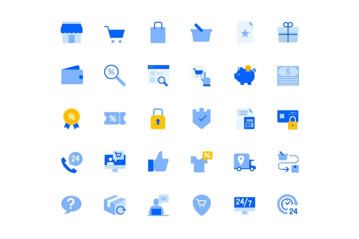 Shopping and E-commerce Icons Set 