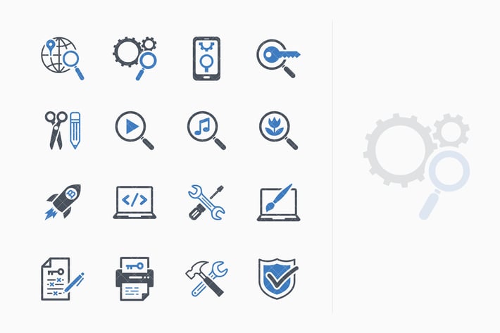 SEO & Internet Marketing Icons Set 1 - Blue Series