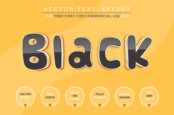 Black reflect - editable text effect, font style