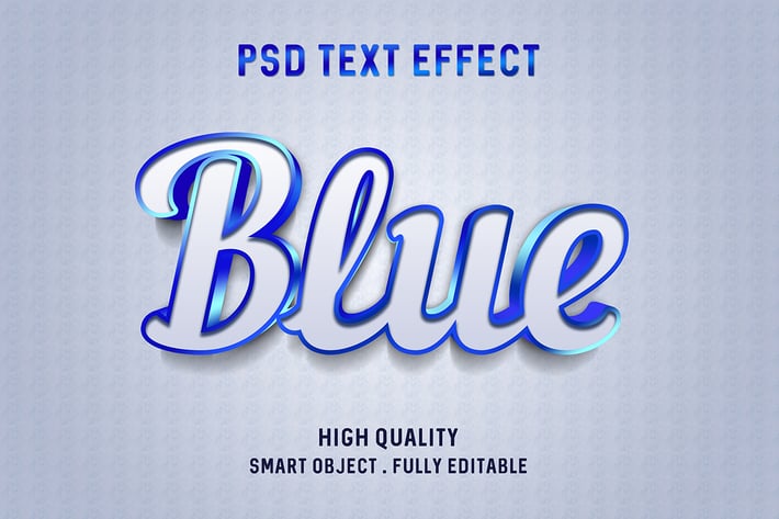 Blue Outline glossy text effect