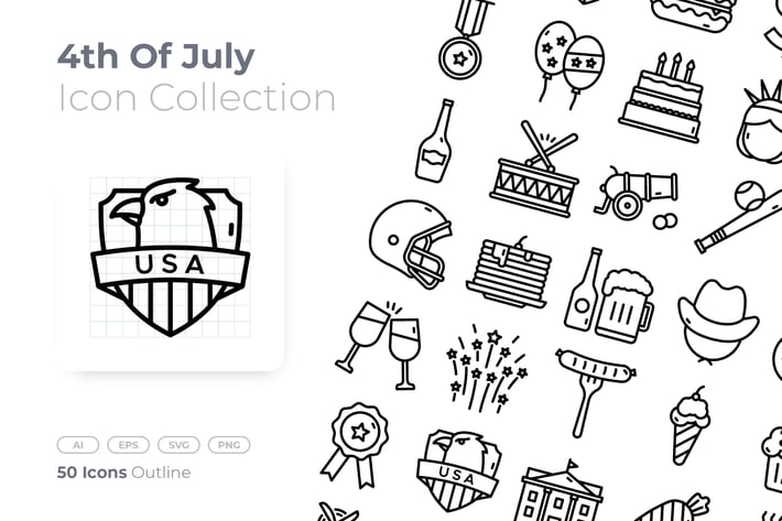 4th of July Outline Icon