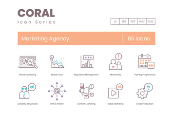 65 Marketing Agency Line Icons