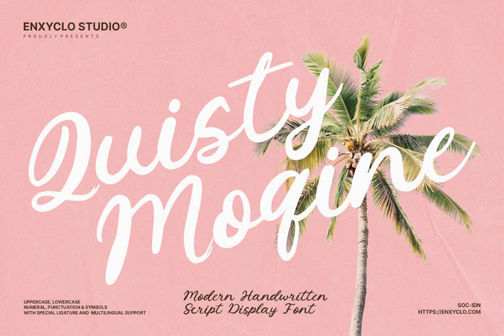 Quisty Moqine - Handwritten Brush Script Font