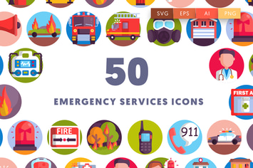 50 Emergency Services Icons