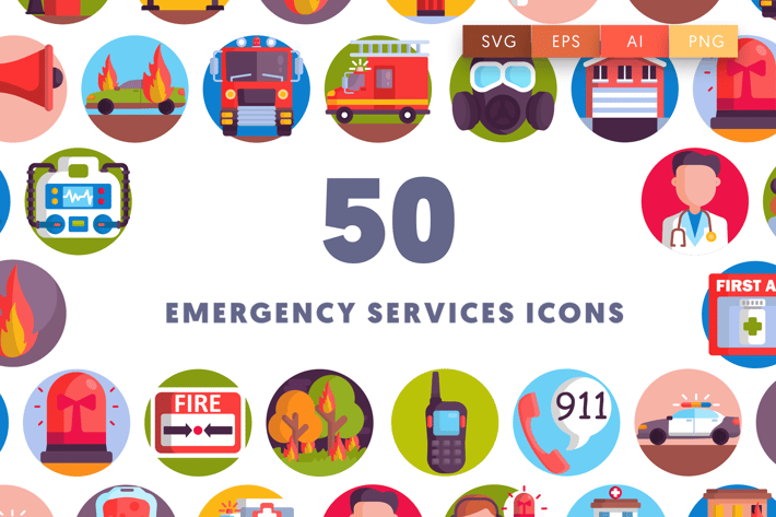 50 Emergency Services Icons