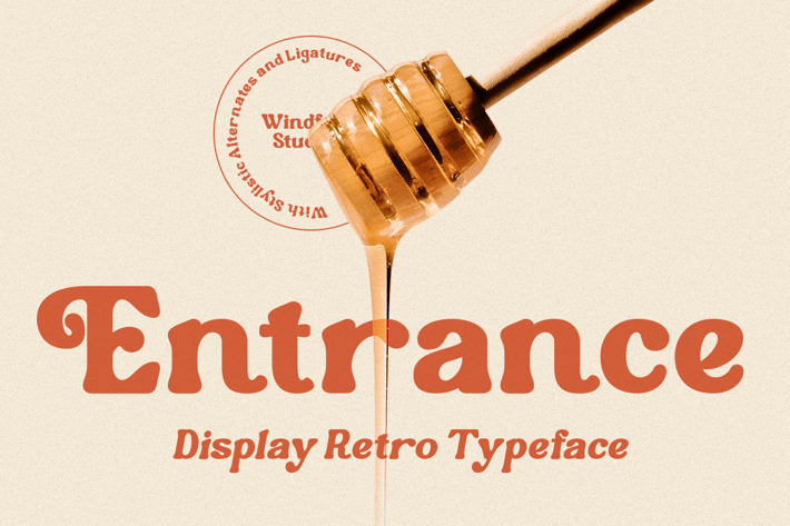 Entrance - Display Retro Rounded Font
